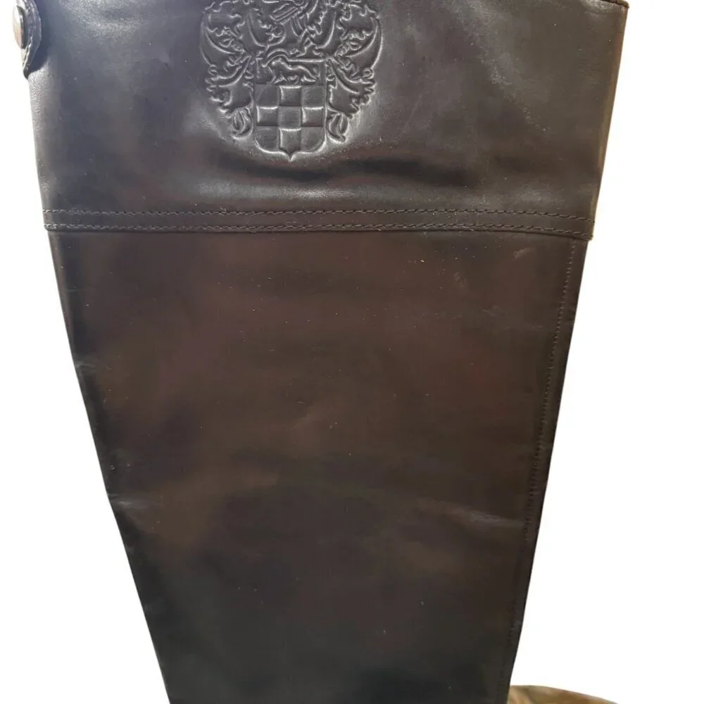 Vince Camuto Kable Black Leather Tall Riding Boots Size 7.5